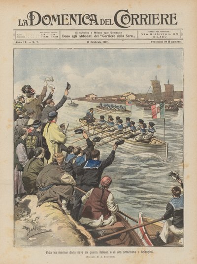 Sfida fra marinai di una nave da guerra italiana e di una americana a Shanghai da Achille Beltrame