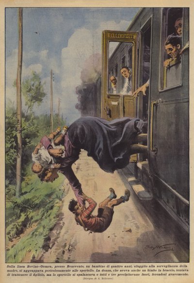 Sulla linea Bovino-Orsara, presso Benevento, un bambino di quattro anni, sfuggito alla? da Achille Beltrame