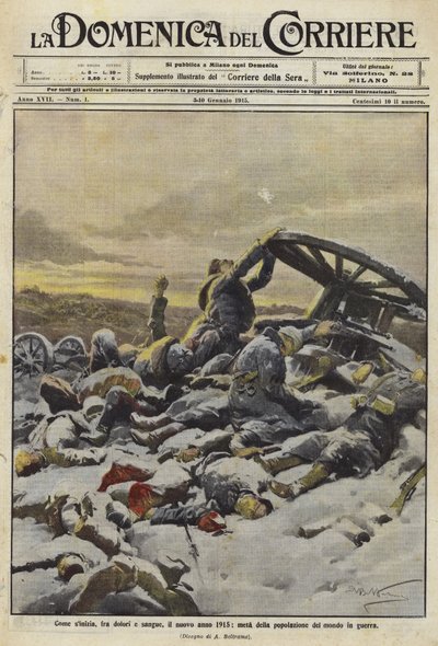 Il nuovo anno 1915 con metà della popolazione mondiale in guerra da Achille Beltrame