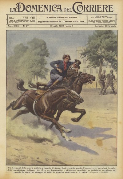 Tra i compiti della nuova polizia a cavallo di New York è anche quello di soccorrere i cavalieri da Achille Beltrame