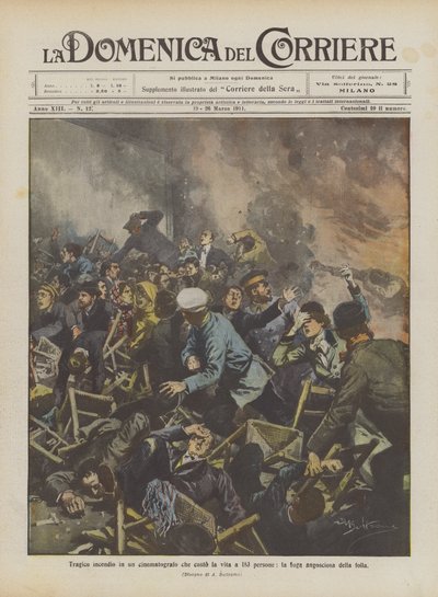 Tragico incendio in un cinematografo, 183 vittime da Achille Beltrame