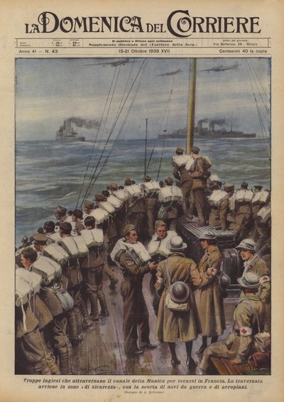 Truppe inglesi che attraversano il canale della Manica per recarsi in Francia da Achille Beltrame