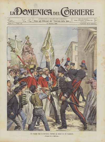Un paese che si rivolta contro le bizze di un parroco da Achille Beltrame