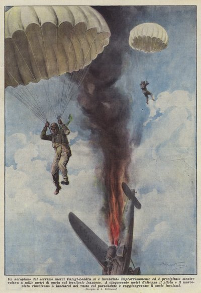 Un aeroplano del servizio merci Parigi-Londra si è incendiato improvvisamente ed è precipitato da Achille Beltrame