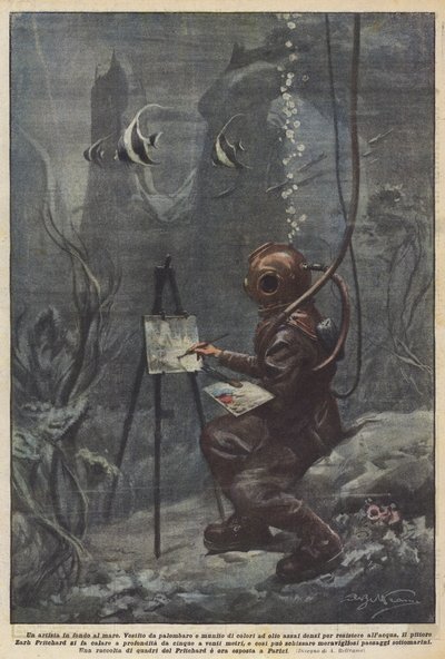 Un artista in fondo al mare da Achille Beltrame
