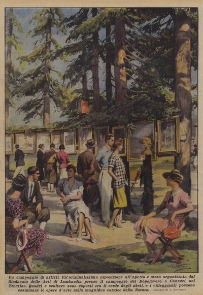 Un campeggio di artisti da Achille Beltrame