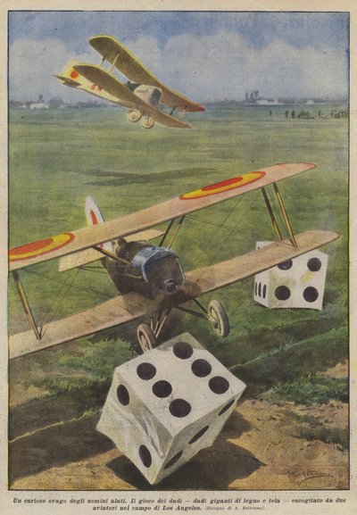 Un curioso svago degli uomini alati da Achille Beltrame