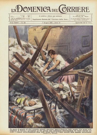 Un masso di granito di oltre sessanta quintali, staccatosi improvvisamente dalle pendici da Achille Beltrame