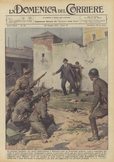 Un profugo spagnolo che stava imbarcandosi a Valencia sotto la protezione polacca da Achille Beltrame