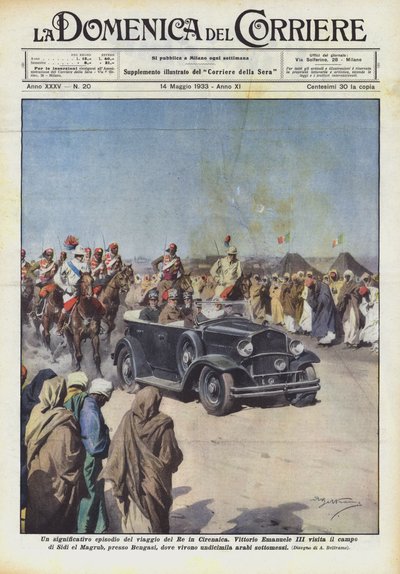 Un significativo episodio del viaggio del Re in Cirenaica da Achille Beltrame