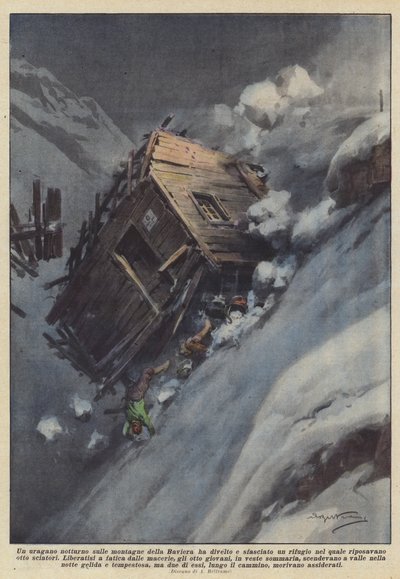 Un uragano notturno sulle montagne della Baviera ha divelto e sfasciato un rifugio nel quale da Achille Beltrame