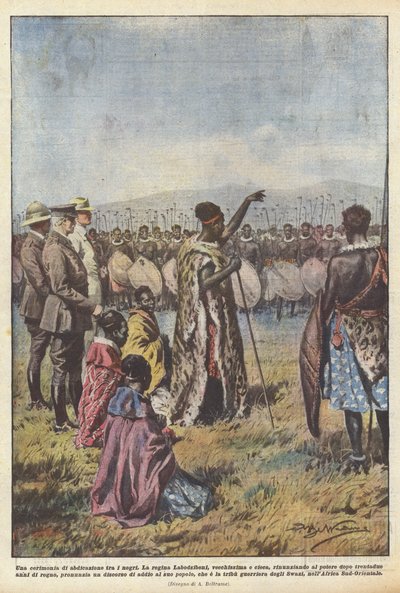 Una cerimonia di abdicazione tra i negri da Achille Beltrame