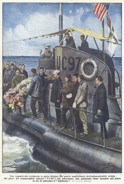 Una commovente cerimonia in pieno Oceano da Achille Beltrame