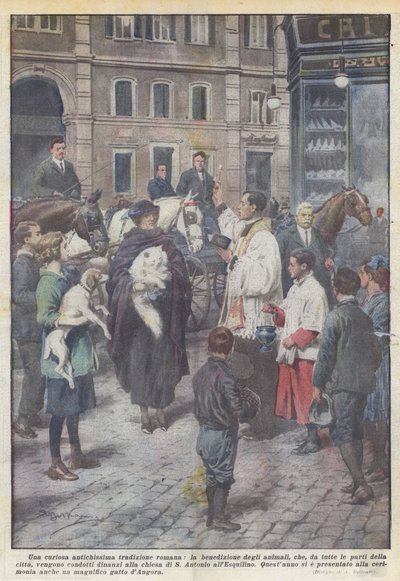 Una curiosa antichissima tradizione romana, la benedizione degli animali da Achille Beltrame