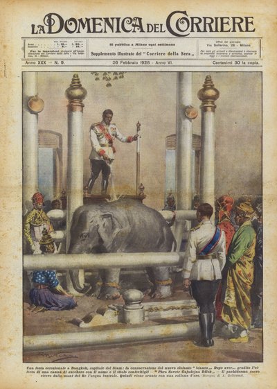 Una festa eccezionale a Bangkok, capitale del Siam, la consacrazione del nuovo elefante bianco da Achille Beltrame