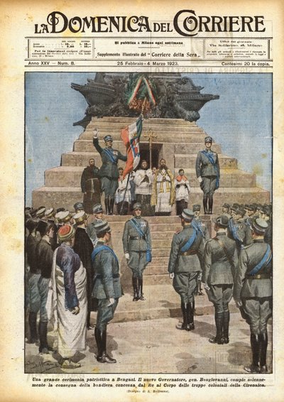 Una grande cerimonia patriottica a Bengasi da Achille Beltrame