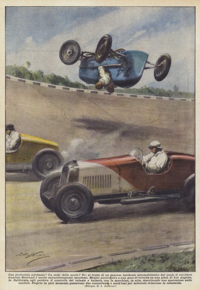 Una pericolosa acrobazia? Un salto della morte? da Achille Beltrame