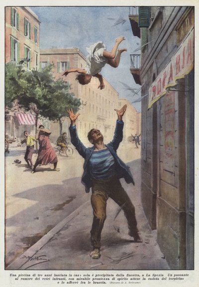Una piccina di tre anni lasciata in casa sola e precipitata dalla finestra, a La Spezia da Achille Beltrame
