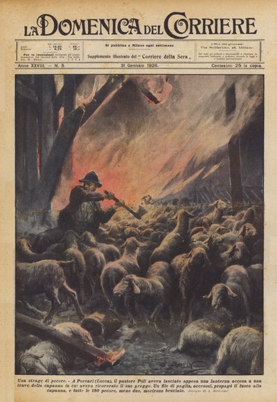 Una strage di pecore da Achille Beltrame