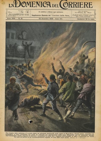 Una tragica lotta notturna si è svolta sopra un piroscafo britannico nelle acque di Hong-Kong da Achille Beltrame