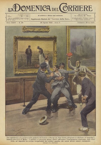 Uno squilibrato che girava nelle gallerie del Louvre a Parigi ha, d