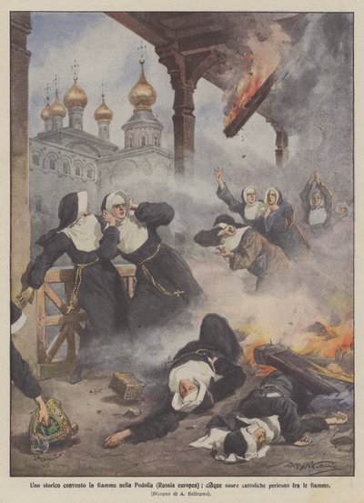 Convento in fiamme nella Podolia, cinque suore cattoliche periscono da Achille Beltrame