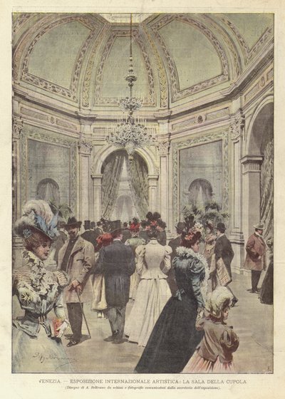 Venezia, esposizione internazionale artistica, la sala della cupola da Achille Beltrame