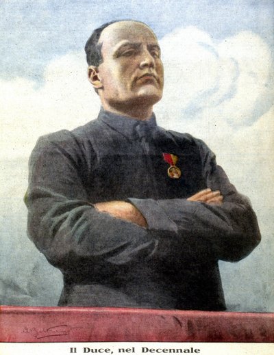 Ritratto di Benito Mussolini di Achille Beltrame nel 1932 da Achille Beltrame