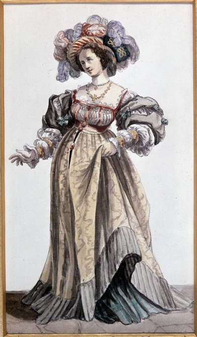 Attrice Marie Dorval, amante di Vigny. Acquerello di Devéria. Coll. Francis Aubrère. da Achille Devéria