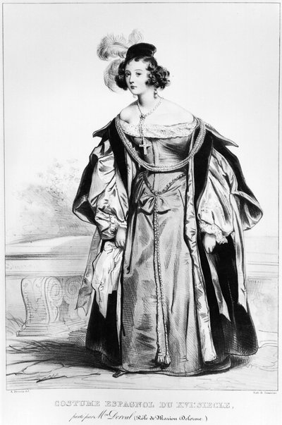 Marie Dorval nel ruolo di Marion Delorme di Victor Hugo da Achille Devéria