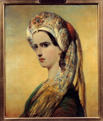 Ritratto di Elisabeth Felix detta Mademoiselle Rachel (1821-1858), attrice nel ruolo di Roxane nella commedia 