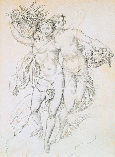Psiche e Cupido, c1820-1857 da Achille Devéria