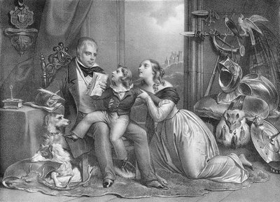 Sir Walter Scott (1771-1832) e suo nipote, John Hugh Lockhart (morto nel 1831) da Achille Devéria