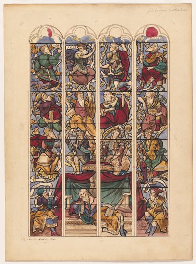Studio per quattro vetrate "Genealogia di Abramo" da Achille Devéria