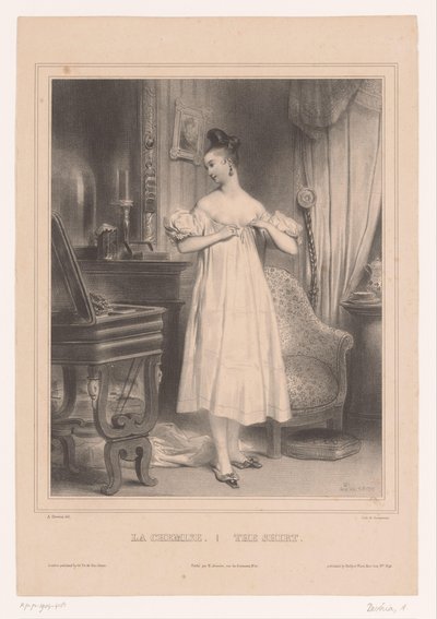 Giovane donna in sottoveste da Achille Devéria