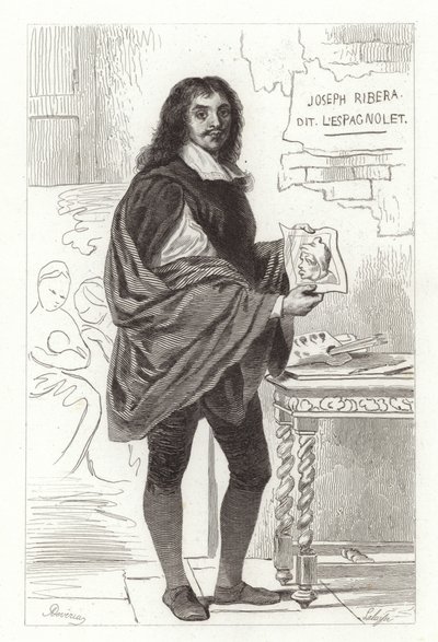 Jusepe de Ribera, pittore spagnolo noto anche come Jose de Ribera, Giuseppe Ribera e Joseph Ribera da Achille Devéria