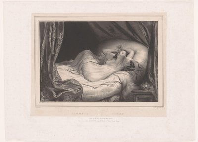 Ragazza che dorme sul letto (Sonno) da Achille Devéria