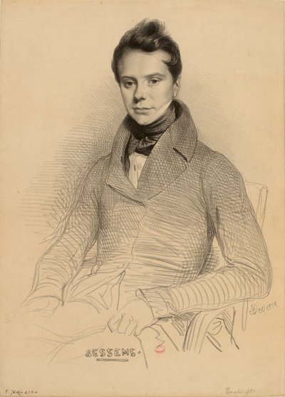 Ritratto del violinista e compositore Antoine Bessems 1806-1868, 1832 da Achille Devéria