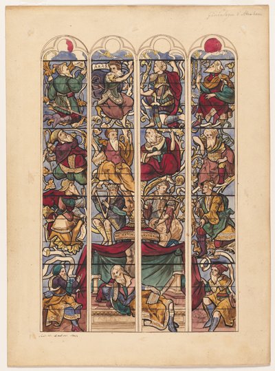 Studio per quattro vetrate "Genealogia di Abramo" da Achille Devéria