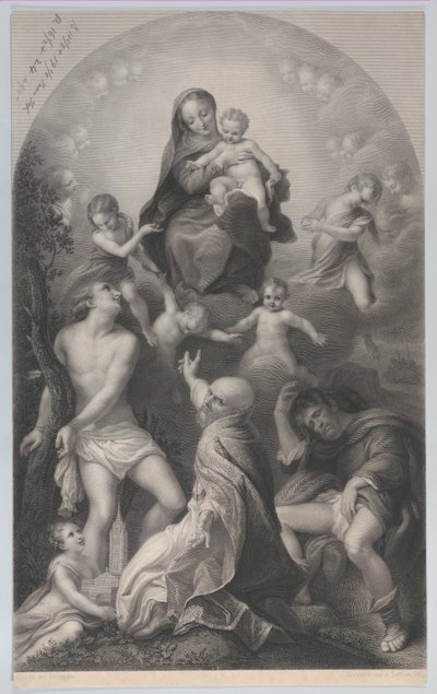 La Madonna di San Sebastiano, con la Vergine e il Bambino, circondata da angeli, 1847 da Achille Désiré Lefèvre