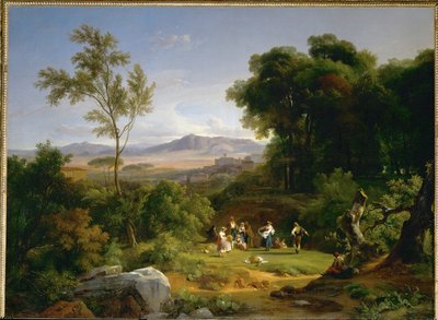 Paysage inspire par la vue de Frascati - paesaggio ispirato dalla vista di Frascati ... da Achille Etna Michallon