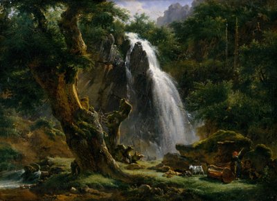 Cascata a Mont-Dore da Achille Etna Michallon