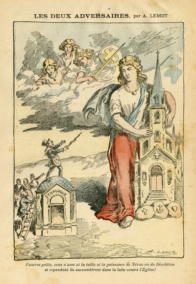 I due avversari - Antisemitismo, Religione, Fede, Allegoria, Cambiamento di scala da Achille Lemot