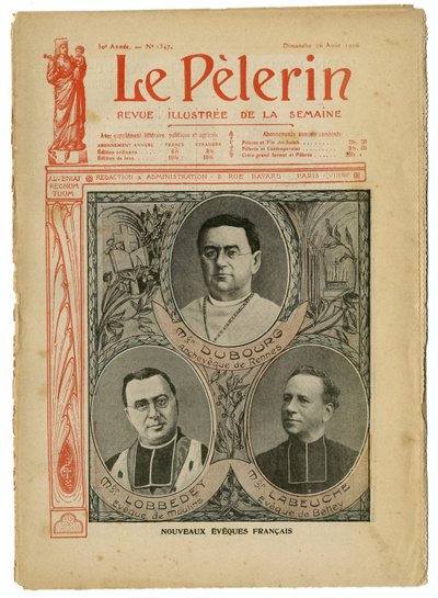 Illustrazione di Achille Lemot (1846-1909) per la copertina di Le Pèlerin, 26/08/06 - Nuovi Vescovi Inglesi - Religione Fede, Cattolicesimo - Vescovi da Achille Lemot