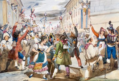 Ultimo giorno di Carnevale a Roma con candele moccoletti da Achille Pinelli