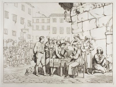 Lo scrittore a Piazza Montanara da Achille Pinelli