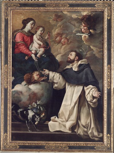 La Vergine che presenta il Rosario a San Domenico, c.1679 - 88 (olio su tela) da Acsilso Antonio de Palomino