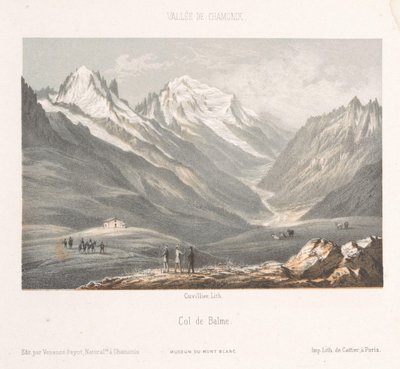 Veduta del villaggio di Les Planards sulla strada per Montenvers da Ad. Cuvillier