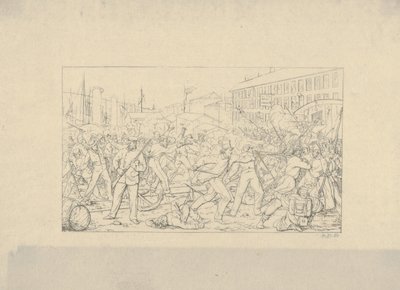 Battaglia a Baltimora, 19 aprile 1861 da Confederate War Etchings da Adalbert John Volck