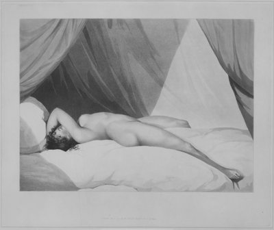 Nudo reclinato su letto con tende [Emma Hamilton], 1 novembre 1797 da Adam Buck